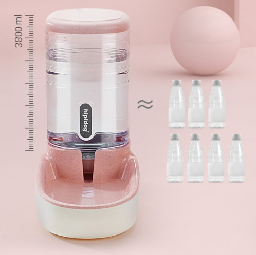 Bol d'alimentation pour abreuvoir pour chat et chien Hipidog Pet Seau de stockage de céréales combiné (fontaine à boire (rose)) SH701C298-08