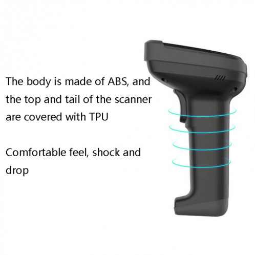 Deli 14952 Pistolet à balayage unidimensionnel de code QR pour caissier de supermarché, modèle: noir sans fil SD020354-08