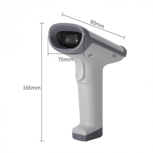 Deli 14950 Pistolet à balayage bidimensionnel à scanner bidimensionnel pour supermarché, modèle: sans fil (blanc) SD9604656-06