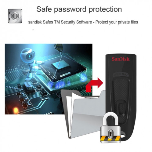 SanDisk CZ48 USB 3.0 Business Encrypted U Disk, Capacité: 128 Go SS1204154-07