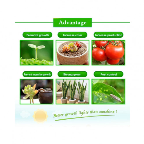 Lumière de plante LED ultra-mince 50W, lumière de croissance COB à spectre complet, lumière de remplissage de serre de légumes, de fruits et de fleurs sans prise SH55011578-09