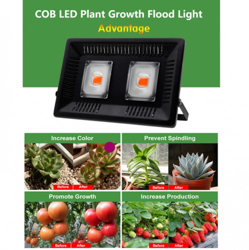 Lumière de plante LED ultra-mince 100W, lumière de croissance COB à spectre complet, lumière de remplissage de serre de légumes, de fruits et de fleurs sans prise SH55021712-09