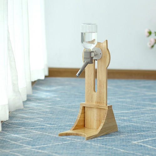 Bouteille d'eau suspendue de cadre en bois solide d'abreuvoir pour animaux de compagnie, livraison de couleur aléatoire, spécification: chêne + vert buveur SH39021830-011