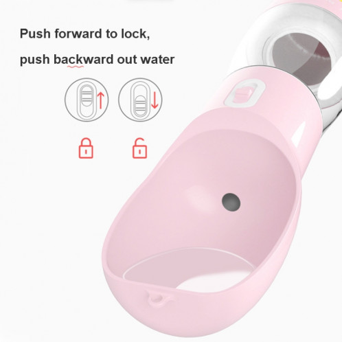 Abreuvoir portable à eau et à nourriture pour animaux de compagnie à double usage pour animaux de compagnie (rose) SH401B1128-08
