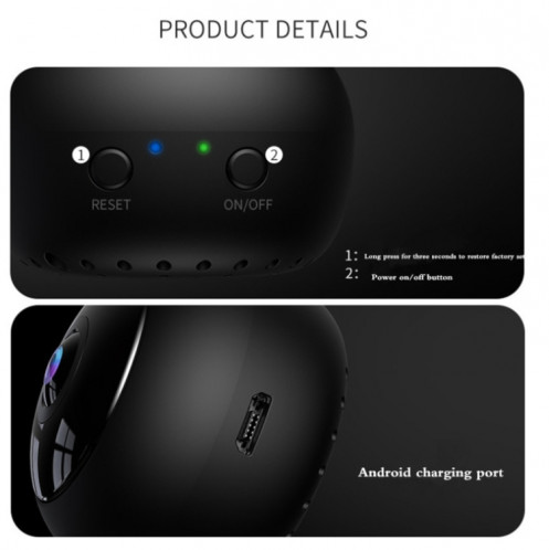 A12-5G MINI 1080P 5GHz WIFI WIFI Security Caméra Night Vision Caméra de surveillance à distance (Matte Black) SH001B76-017