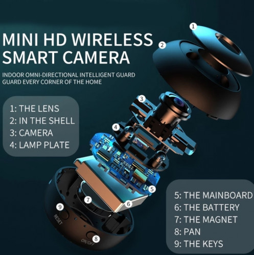 A12-5G MINI 1080P 5GHz WIFI WIFI Security Caméra Night Vision Caméra de surveillance à distance (Matte Black) SH001B76-017