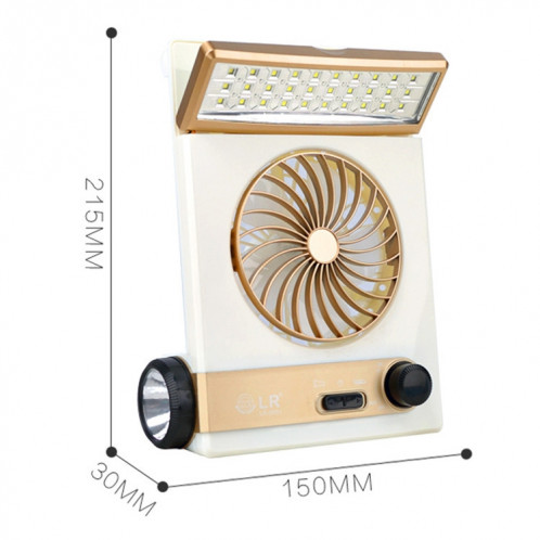 Ventilateur solaire quatre en un avec fonction de lampe de poche, prise CN (bleu) SH401B934-07