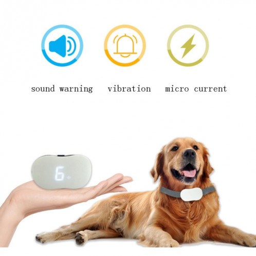 Dispositif de dressage de chien télécommandé Bark Stopper Collier rechargeable Entraîneur de vibrations de choc électrique étanche, spécification: un pour un SH59011455-012