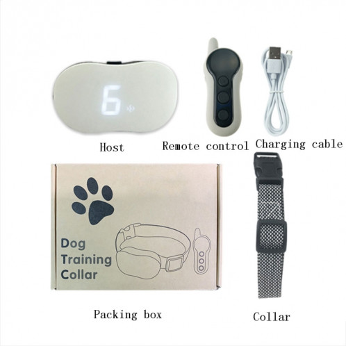 Dispositif de dressage de chien télécommandé Bark Stopper Collier rechargeable Entraîneur de vibrations de choc électrique étanche, spécification: un pour un SH59011455-012