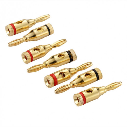 20 PCS 4mm plaqué or tête de banane prise Audio connecteur de câble de haut-parleur SH0834285-04