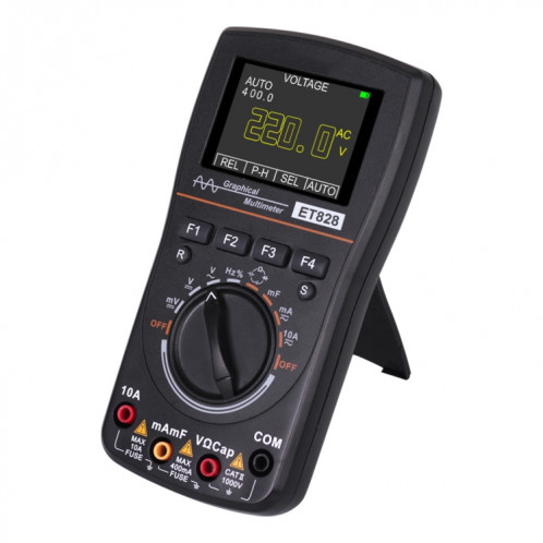 ET828 2 en 1 2 en 1 oscilloscope multimètre 2.4 pouces écran couleur mètre testeur de fréquence de résistance numérique 1MHz 2.5Msps mètre SH29991250-014