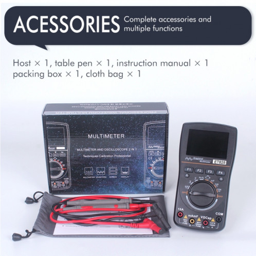 ET828 2 en 1 2 en 1 oscilloscope multimètre 2.4 pouces écran couleur mètre testeur de fréquence de résistance numérique 1MHz 2.5Msps mètre SH29991250-014