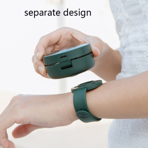 G3 Portable Outdoor Kids USB Mini Miroir Ventilateur de montre sans feuilles (vert) SH601C1750-011