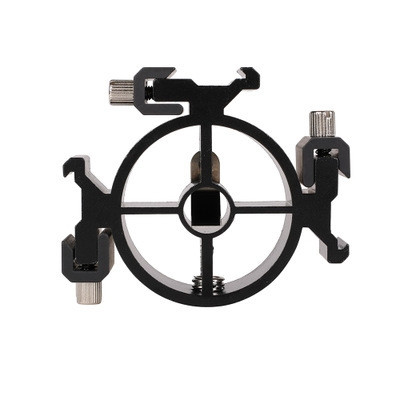 2 PCS Round Field 3 Triple Head Hot Shoe Mount Adaptateur Flash Holder Support Light Stand Holder SH3338266-07