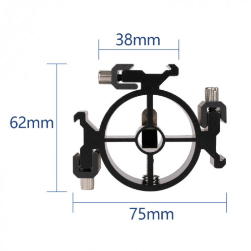 2 PCS Round Field 3 Triple Head Hot Shoe Mount Adaptateur Flash Holder Support Light Stand Holder SH3338266-07