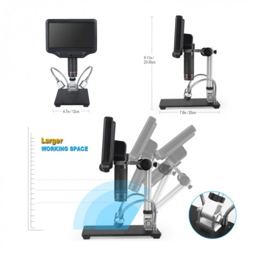 Révision industrielle de microscope numérique 3D de 7 pouces, évaluateur de montre et de bijoux (prise d'UE) SH201A889-011