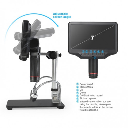 Révision industrielle de microscope numérique 3D de 7 pouces, évaluateur de montre et de bijoux (prise d'UE) SH201A889-011