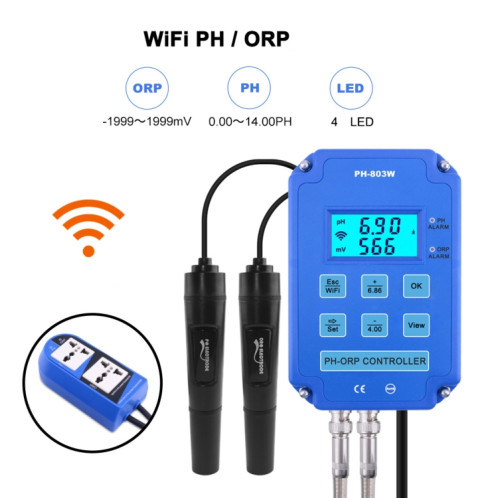 KL-803W téléphone portable WIFI surveillance numérique acide-Base et contrôleur Redox compteur de pH domestique, prise ue SH74241129-010