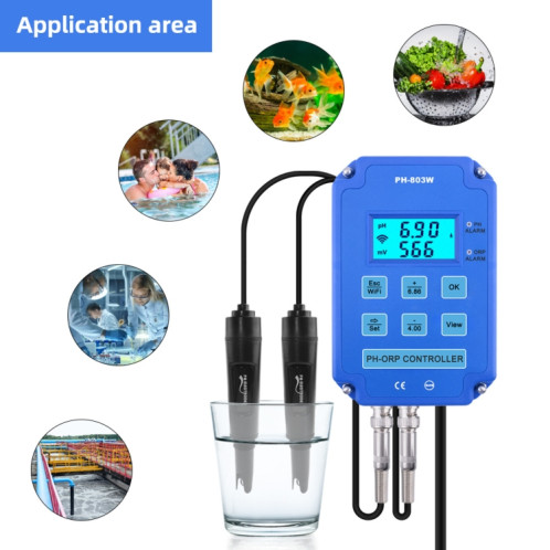 KL-803W téléphone portable WIFI surveillance numérique acide-Base et contrôleur Redox compteur de pH domestique, prise ue SH74241129-010