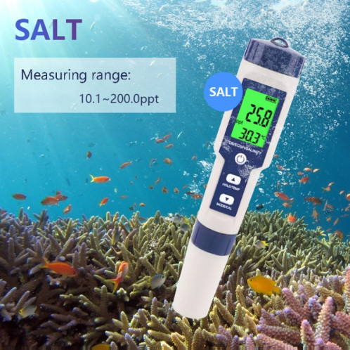 EZ-9909 PH / Salinité / Température / TDS / EC 5-en-1 Test Pen Détecteur multifonctionnel de qualité de l'eau SH7445633-010