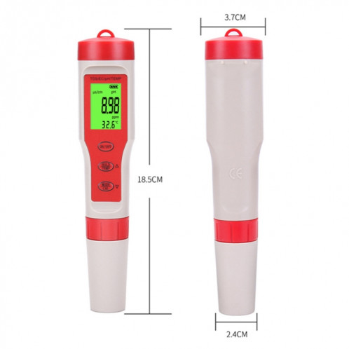 Testeur de qualité de l'eau multifonction portable 4 en 1 PH / TDS / EC / TEMP SH74551775-08