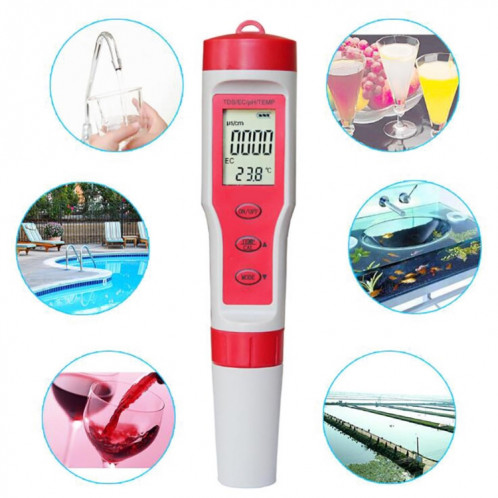 Testeur de qualité de l'eau multifonction portable 4 en 1 PH / TDS / EC / TEMP SH74551775-08