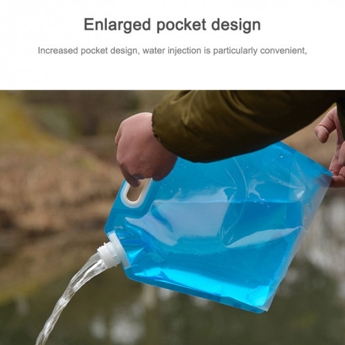 Sac à eau en PE pour sac de levage de stockage d'eau pliable portable pour camping randonnée, vessie de stockage d'hydratation de survie (10L) SA001B8-07