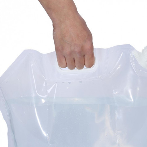 Sac à eau pliable Sports de plein air Camping Randonnée Seau à eau Storge Pique-nique Conteneur à eau de levage Sac à eau 5L (BLANC) SH101A891-08