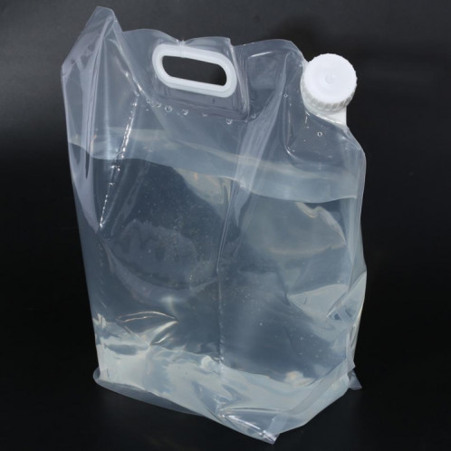 Sac à eau pliable Sports de plein air Camping Randonnée Seau à eau Storge Pique-nique Conteneur à eau de levage Sac à eau 5L (BLANC) SH101A891-08