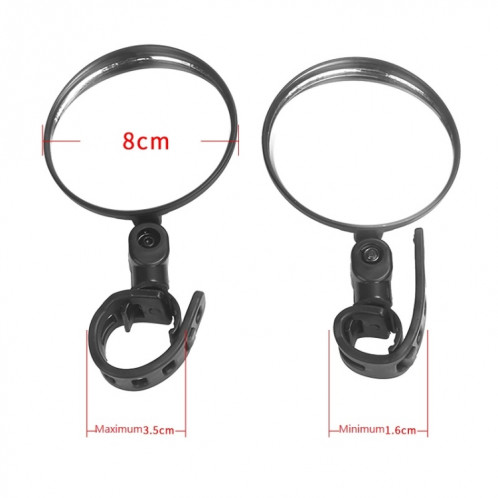 2 pcs pour le scooter Xiaomi Vue arrière miroir miroir de vélo (rond) SH501A1231-07
