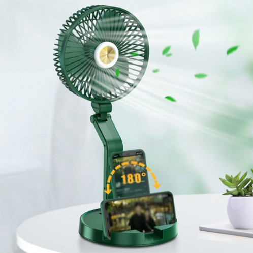 FF-996 ventilateur de lampe de table pliante de bureau dortoir étudiant ventilateur de bureau USB muet (version améliorée-vert) SH201A1937-08