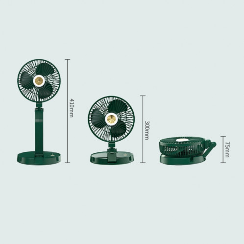 FF-996 ventilateur de lampe de table pliante de bureau dortoir étudiant ventilateur de bureau USB muet (version améliorée-vert) SH201A1937-08