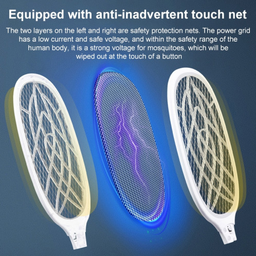Tapette à moustiques électrique Mosquito Killer Two-in-One Rechargeable USB Ménage à moustiques Tapette à moustiques électrique, Couleur: LEDx6 Grey (Base de chargement) SH7203623-07