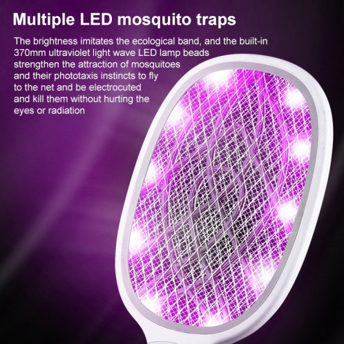 Tapette à moustiques électrique Mosquito Killer Two-in-One Rechargeable USB Ménage à moustiques Tapette à moustiques électrique, Couleur: LEDx6 Grey (Base de chargement) SH7203623-07