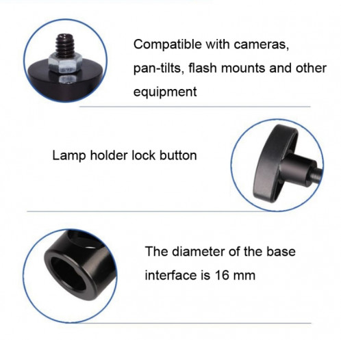 2 PCS Flash Light Stand 1/4 Adaptateur de support de lumière de photographie Interface de conversion de trépied SH3813500-06