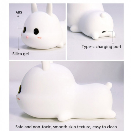 Lapin mignon Pays de nuit Pays de nuit Protection des yeux de chevet Enfants Domaine Silicone Lampe (Presse Version) SH801A1460-08