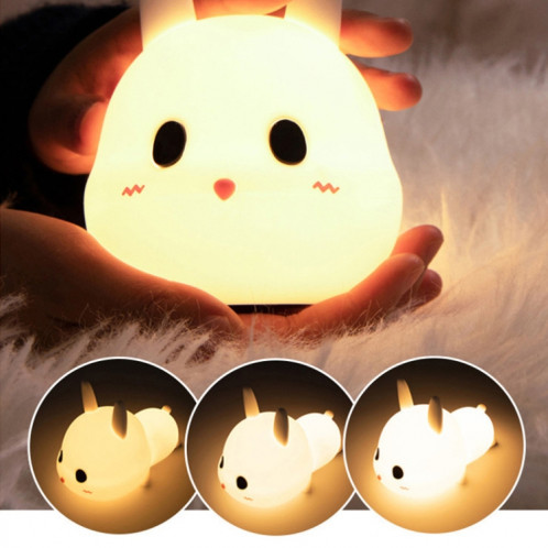 Lapin mignon Pays de nuit Pays de nuit Protection des yeux de chevet Enfants Domaine Silicone Lampe (Presse Version) SH801A1460-08