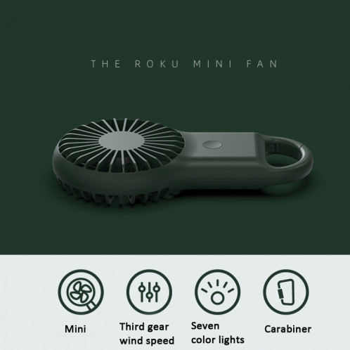 Handheld Pocket Mini Small Fan Portable Charging Outdoor USB Fan With 7 Color Light(ArmyGreen) SH301B335-07