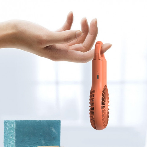 Handheld Pocket Mini Small Fan Portable Charging Outdoor USB Fan With 7 Color Light(Orange) SH301C28-07