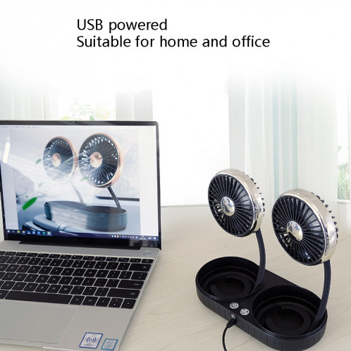 F303 Ventilateur USB USB 12 / 24V Shake Teak Shake Tead (Double tête Gold) SH701A28-08