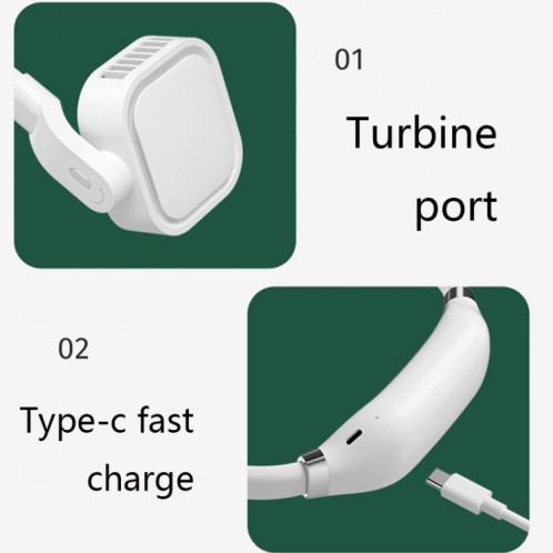G2 Suspendant Colfless Ventilateur sans feuilles En extérieur Sports Sports Mini USB Silent Fan, Couleur: 4000mah Girl Powder SH47051238-07