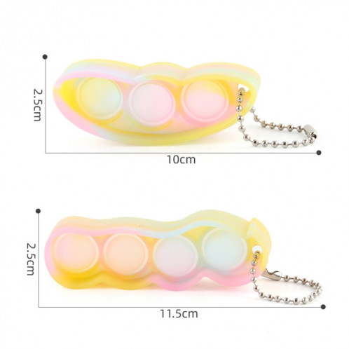 3 paires de fût de décompression de la décompression ventilateur à bulle keychain pressé doigt de ventilation jouets SH0553770-06