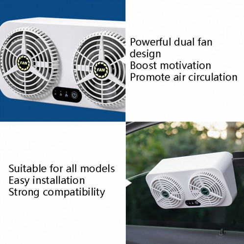 USB Interface Car Cooling Device Car Exhaust Air Circulation Exhaust Fan Car Changing Fan(White) SH601A866-011