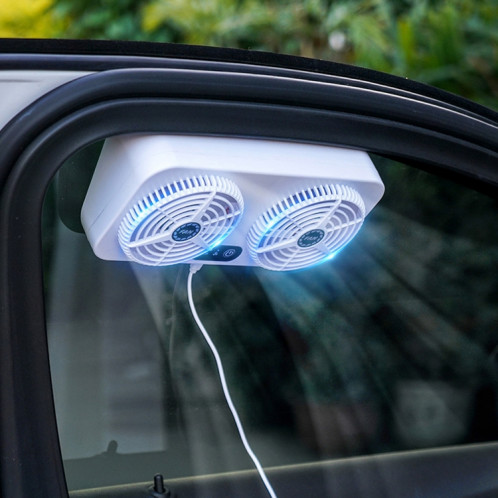 USB Interface Car Cooling Device Car Exhaust Air Circulation Exhaust Fan Car Changing Fan(White) SH601A866-011