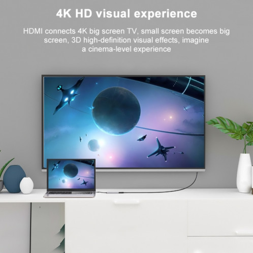 3 en 1 USB-C / TYPE-C à 4K HDMI + 2 ports USB 3.0 Ports Station d'accueil de moyeu multifonctionnel SH0897334-010