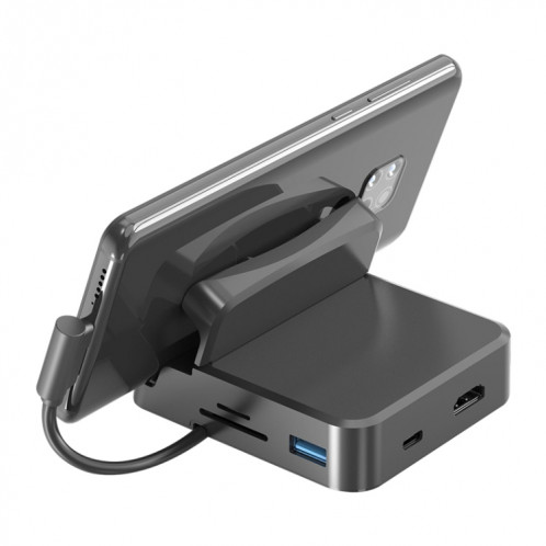 7 en 1 USB-C / TYPE-C à 2 USB 2.0 + USB 3.0 + 4K HDMI + SD / TF Card Slot + PD USB-C / Type-C Ports de chargement Multifonctionnel Hub Station d'accueil avec support SH0901498-09