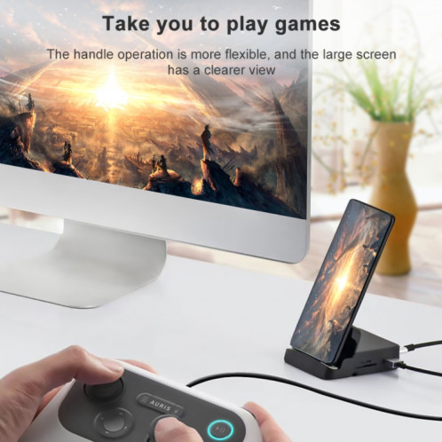 7 en 1 USB-C / TYPE-C à 2 USB 2.0 + USB 3.0 + 4K HDMI + SD / TF Card Slot + PD USB-C / Type-C Ports de chargement Multifonctionnel Hub Station d'accueil avec support SH0901498-09