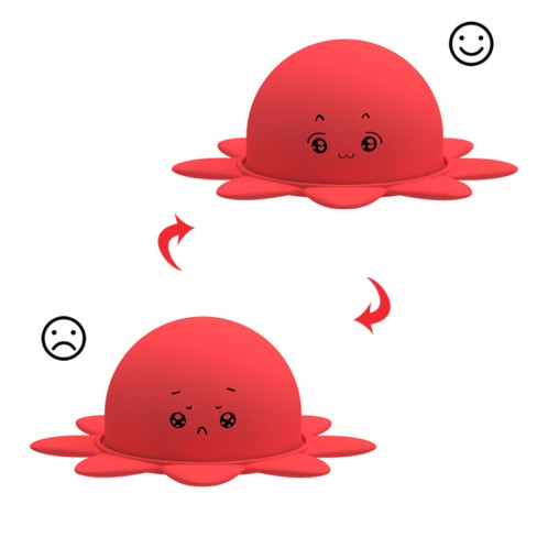 Double expression Flip Poupées Poulpe Silicone Unzip Toys, Hauteur: 4.9cm (rouge) SH101A1442-014