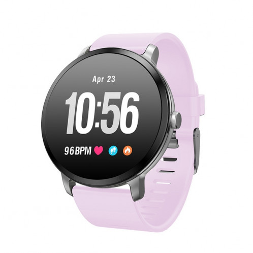 V11 Smartwatch Moniteur de pression artérielle de fréquence cardiaque en temps réel Mode multisports Montre intelligente de lumière respiratoire pour téléphone Android IOS (Silicone rose) SH601C1186-013