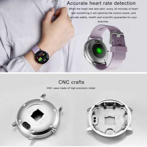 V11 Smartwatch Moniteur de pression artérielle de fréquence cardiaque en temps réel Mode multisports Montre intelligente de lumière respiratoire pour téléphone Android IOS (Silicone rose) SH601C1186-013
